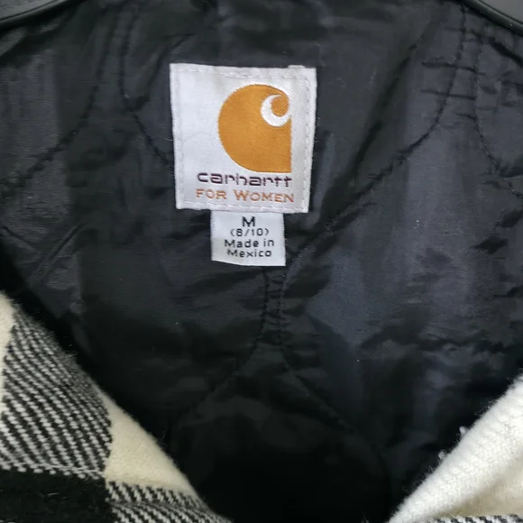 Carhartt Black & White Plaid Hooded Work Jacket - Picture 6 of 6